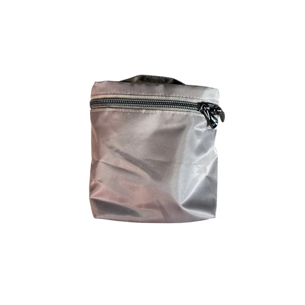 Lug Box Top Small Cosmetic Case Metallic Sand Toiletry Makeup Bag Organizer